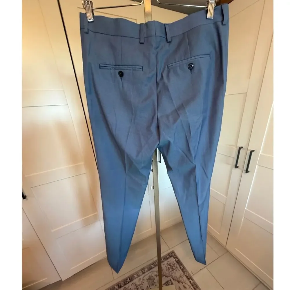 Kooples Blue Wool Modern Slim Pants Size 48 / US 32 New with tags
